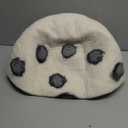 Woolygon Premium Felt Cat Cave Bed  Wool Kitty Beds Handcrafted Kitten Caves Bed for Indoor Cats - Made from Merino Wool, Foldable Cat Hideaway Covered Cat House Pod (White Flower)