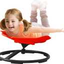 Sensory Spinning Chair for Kids with Autism & ADHD, Swivel Chair for Indoor/Outdoor Use, Sit and Spin Toys, Fish-Shaped Sensory Chairs for Autistic Children, Training Body Coordination (Red)
