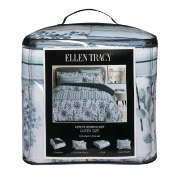 Ellen Tracy Delphi 6pc Comforter Quilt Set - Blue