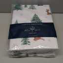 Sheet Set King Size 4PC Printed Bed Sheets Fawn Christmas Tree Soft Microfiber 15Deep Pocket Sheet Set, Easy Care, Breathable, Wrinkle Free, Machine Washable Bed Set