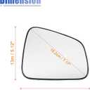 TOP-VIGOR 1-Pack Passenger Side Heated Mirror Glass Compatible with 2013 2014 2015 2016 Buick Encore, 2015 2016 2017 2018 2019 2020 Chevrolet Chevy Trax, Right Side Mirror with Backing Plate, 94564035