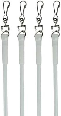 Generic Metal Drapery Curtain Wand Pull Rod w/Swivel Snap & Handle White (4 Pack - 30"")