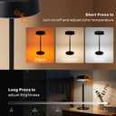 Solar Table Lamp, Waterproof Shower Lamp with 3 Color Dimmable, Rechargeable LED Lamp for Outdoor, Patio, Bedroom, Garden, Camping, Bathroom, (Black)