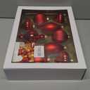 Alupssuc 10Pcs Multiple Styles Glass Christmas Ball Ornaments for Tree Decorations, Red