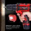 Cordless Drill Kit Power Screwdriver Set, 12 V Electric Drill Screwdriver for Home DIY, 3/8'' Keyless Chuck, 25+1 Torque Setting, Built-in LED, 2 x 1500mAh Batteries and Fast Charger
