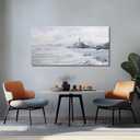 Belmrxne Coastal Wall Art Grey and White Ocean Wall Decor Lighthouse Canvas Painting Textured Aesthetic Artwork for Living Room Bedroom Dining Room Office 24x48 Inches