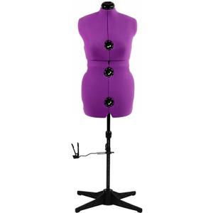 Dress Forms for Sewing, Purple Female Mannequin Adjustable Size 12-18, Pin able Model Body with 13 Dials & 360 Degree Hem Guide, Up to 75" Height Adjustable for Clothing Display