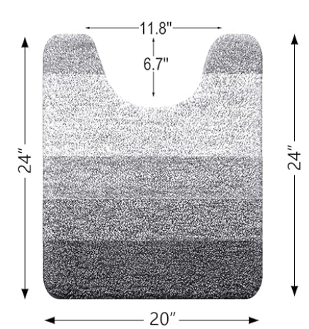 OLANLY Bathroom Rug Set 2 Piece, Soft Absorbent Microfiber Bath Mats and U-Shaped Contour Toilet Rug, Non-Slip, Machine Wash Dry, Plush Shaggy Bath Mats for Bathroom (24"x16"+24"x20", Grey)