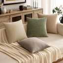 MIULEE Pack of 2 Decorative Throw Pillow Covers Soft Chenille Throw Pillows Solid Textured Cushion Covers for Couch Sofa Bedroom Living Room 20x20 Inch,Light Taupe