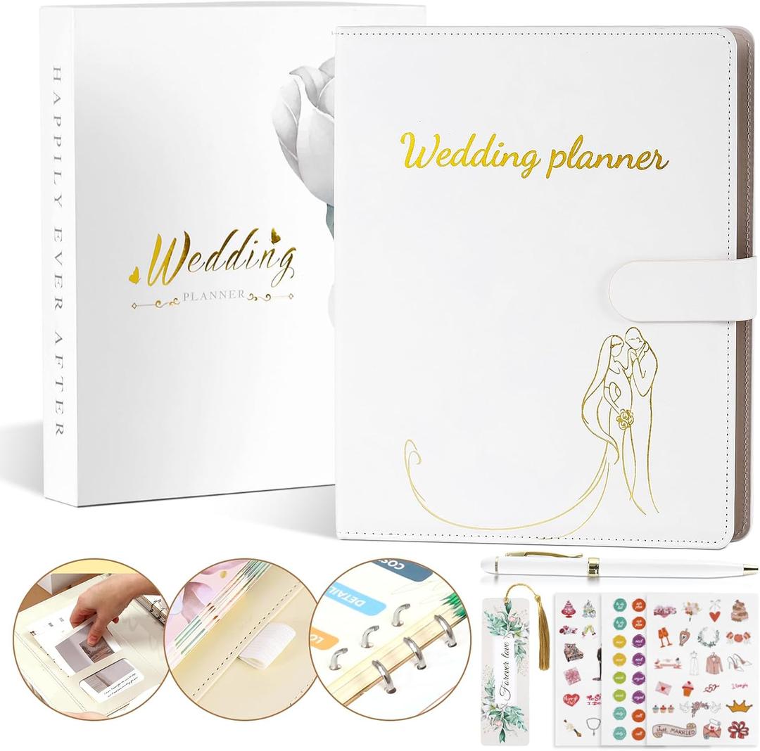 2 x Comprehensive Wedding Planner Book and Organizer for Bride, Wedding Planning Book and Organizer Binder, Engagement Gift for Bride