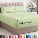 Extra Deep Pocket King Sheets  4 Piece Breathable & Cooling Bed Sheets  Hotel Luxury Bed Sheet Set  Soft, Wrinkle Free & Comfy  Easily Fits Extra Deep Mattresses  Light Sage Green Sheets Set