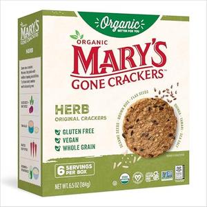 Mary's Gone Crackers Herb Crackers, Organic Brown Rice, Flax & Sesame Seeds, Gluten Free, 6.5 Ounce (Best By Jan 24 2026)