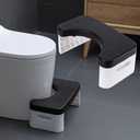 7 inch Folding Toilet Stool, Squatting Poop Stool, Bathroom Potty Step Stool, Toilet Assistance Steps, Step Stool, Fits All Toilets, Detachable  Stackable, for Healthier Toilet Posture (Black)