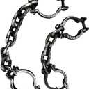 2Pcs Halloween Chains Plastic Prisoner Costume Handcuffs and Footcuffs Halloween Chains Props Prisoner Costume Accessories for Halloween Party Dress Up Grey