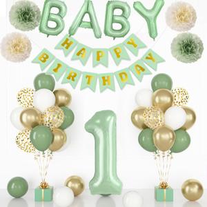 2 x Ouddy Life 1st Birthday Decorations for Boys, 40 Inch Number 1 Balloon