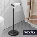 Black Toilet Paper Holder Stand, Matte Black Toilet Paper Holder Free Standing, Post Pivoting Design & Stable Weighted Base SUS304 Stainless Steel for Bathroom(Mega Roll)