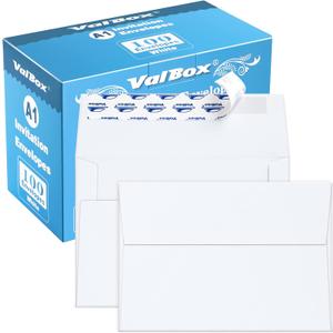 ValBox A1 Invitation Envelopes 100 Qty - 3.5 x 5" White Envelopes Self Seal for Invitations, Wedding, Baby Shower, Small Gift Cards, Thank You Notes, RSVP - 5.125 x 3.625 Inches