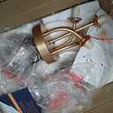 Sputnik Ceiling Light Fixture Smoky Glass Globe Chandelier Gold Globe Sputnik Chandelier 5-Light Semi Flush Mount Ceiling Light Fixture with Smoky Grey Glass for Kitchen Foyer Hallway