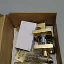 Mega Handles Glamor Privacy, Lever & Lock Door Handle Set for Hallway, Closet and Bathroom, Keyless Lock, Heavy Duty Door Levers, Fits All Standard Door Sizes, Screws Included - Satin Brass (1 Pack)