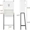 Vabches Over The Toilet Storage Cabinet, Farmhouse Over Toilet Storage Cabinet, Metal Frame with 2 Barn Doors, Home Space-Saving Toilet Rack for Bathroom, Toilet, Laundry Room.