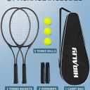 HIRALIY Tennis Rackets 2 Pack for Adults Beginners - 27 Inch Lightweight Aluminum Tennis Racquet Set with 3 Balls & Carry Bag - Vibration Dampening & Large Sweet Spot for Men Women Couples