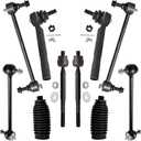 Detroit Axle - 10pc Suspension Kit for 2004-2007 Toyota Highlander Lexus RX330 2007-2009 RX350, 4 Inner & Outer Tie Rod End Links 4 Front Rear Sway Bar End Links 2 Boots Replacement