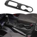 RT-TCZ Gear Shift Panel Trim Cover Cup Holder Trim Cover Decoration Interior Accessories Compatible with Jeep Wrangler JK JKU 2011-2017,Black Carbon Fiber