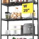 HOMEFORT 5-Tier Wire Shelving Unit, Extra Wide Metal Storage Rack, Free Standing Rack, Durable Organizer Perfect for Pantry Closet Kitchen Laundry Organization in Black, 29" W x 14" D x 61" H