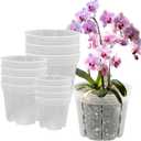 Orchid Pot 4 5 6 Inch 12Pack, Orchid Pot with Holes for Repotting, Breathable Slotted Flower Plant Pots Indoor Outdoor