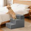 3-Step Dog Stairs for Small Dogs and Cats, 14in H Dog Steps for Couch, Sofa, Chair, Non-Slip Sturdy Pet Steps, Pet Ramp for High Bed Indoor