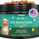 Dog Vitamins and Supplements, Senior & Puppy Multivitamin for Dogs Support with Glucosamine Chondroitin Omega Probiotics - Dog Multivitamins Chewable for Hip & Joint, Skin, Immune - (Chicken 60 Ct) Best Before March 18, 2027
