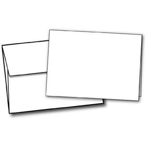 5" X 7" Heavyweight (80lb Cover) Blank White Greeting Card Sets (100 Cards & Envelopes)
