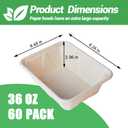 36 oz 60 Pack Large Paper Bowls with Lids, Disposable Bowls Bulk Leakproof and Microwave Safe for Hot/Cold Use (36OZ-60PACK)