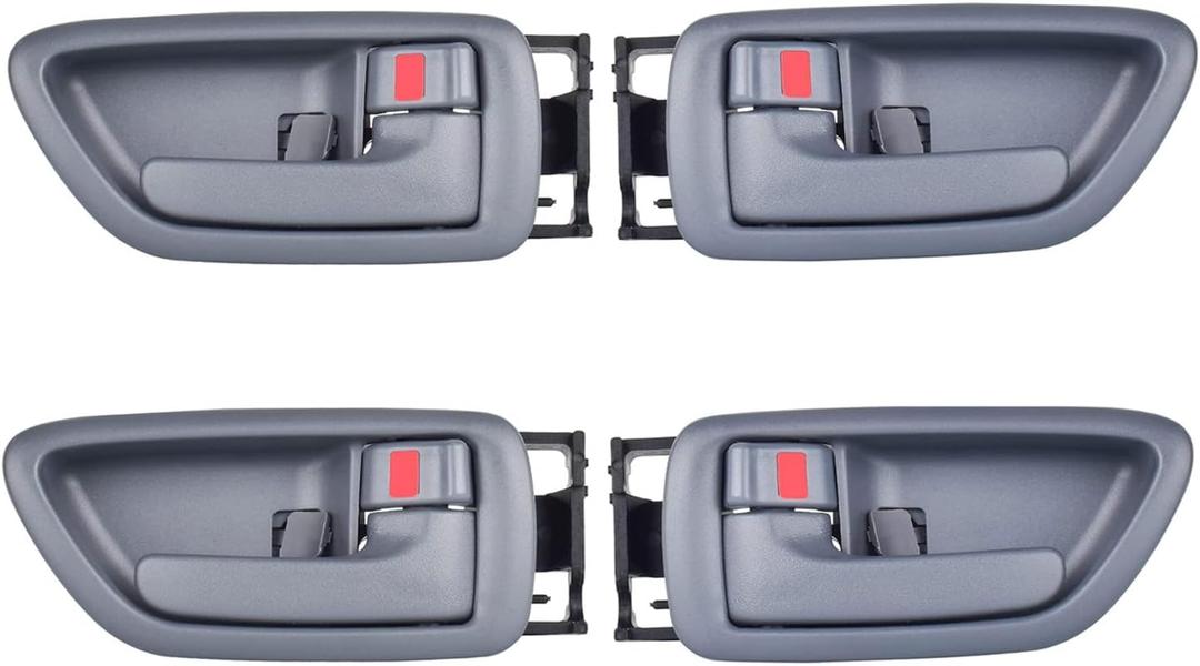 Set of 4 Front & Rear Drive & Passenger Side Interior Door Handles for 2000-2004 Toyota Avalon, 2001-2007 Sequoia, 2004-2006 Tundra(Crew Cabs Only) - Four Full-Sized Doors - Gray