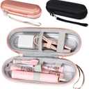 Honeydak 2 Pack Electric Toothbrush Travel Case Portable Hard Protective Storage Bag with Mesh Pocket for Accessories Compatible with Most Electric Toothbrushes, Black and Gold