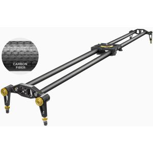 (Upgraded) 47 in Carbon Fiber Camera Slider / 120cm Dolly Track Rail, Smooth Bearing Stabilizer, Height Adjustable, Spirit Level, AGG1982