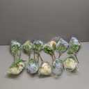 Tigeen Artificial Flowers Artificial Peonies Silk Flowers Faux Peony Fake Peony Silk Hydrangea Bouquet for Wedding Table Centerpiece Floral Vase Decor(White,Blue,12 Bundles)