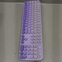 Wireless Keyboard and Mouse Combo, 2.4GHZ Typewriter Retro Full Size Keyboards, Cute Colorful Computer Keyboard and Wireless Mouse for Laptop/Desktop/Windows/PC (Purple Gradient)