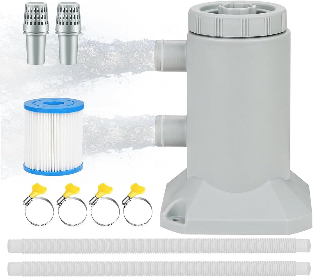 530 GPH Above Ground Pool Filter Pump | Water Circulation, Cartridge Filtration System, Crystal Clear Pool, Energy-Saving Performance | Water Circulation, Cartridge Filtration System, Crystal Clear Pool, Energy-Saving Performance