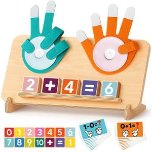 Montessori Educational Learning Toys for 3 4 5 Year Old Boys Girls Birthday Gifts, Toddler Preschool Learning Activities, Number Counting Blocks Toys for Kids, Math Manipulatives Counting Toy for 3-5