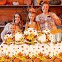 Fall Thanksgiving Plates and Napkins-141Pcs Fall Pumpkin Maple Leaves Theme Disposable Tableware for Autumn Thanksgiving Party Supplies