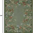 Wonnitar Washable 8x10 Living Room Area Rug, Large Green Floral Rugs for Bedroom, Non-Slip Soft Botanical Area Rug Throw Carpet for Dining Guest Room Playroom (Green,8'x10')