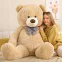 MorisMos 140 cm Giant Teddy, Light Brown Large Teddy Bear XXL, Soft Cuddly Bear Plush Bear XXXL, Birthday Gifts Children