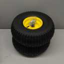 AR-PRO (2 Pack) Exact Replacement 15" x 6.00-6 Front Tire and Wheel Assemblies Compatible with John Deere Riding Mowers Tractor and More - 3" Offset Hub and 3/4" Bushings, 4Ply Pneumatic (Yellow)