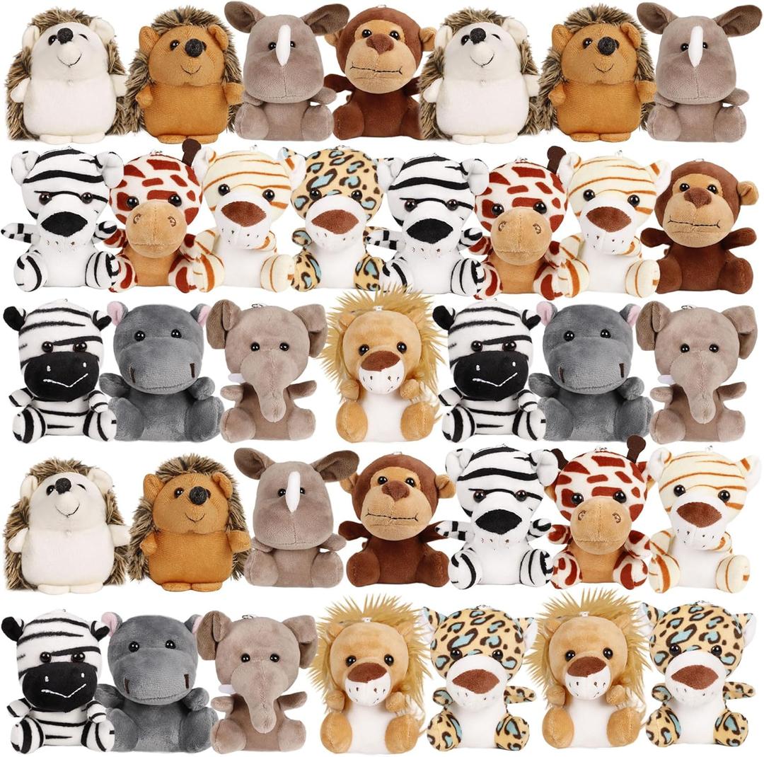 Small Stuffed Animals Bulk, 36 Pieces Cute Plushies, 4.5 Inch Mini Forest Animal Plush Toys, Party Favors, Stocking Stuffers for Kids