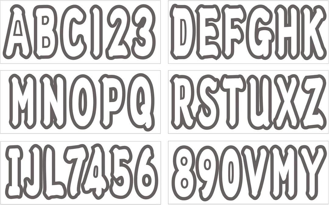 3 Inch Boat Registration Number & Letters Decal Kit Waterproof Marine Vinyl Hull Easy Apply for PWC Jet Ski Pontoon Solid White