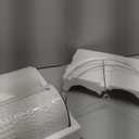 24.5" White Ceramic Table Lamp 3-Way Dimmable Nightstand with White Linen Shade Bedside Lamp for Bedrooms & Living Room Office Reading(Bulb Included)