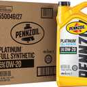 Pennzoil Platinum Full Synthetic 0W-20 Motor Oil (5-Quart, Case of 3)