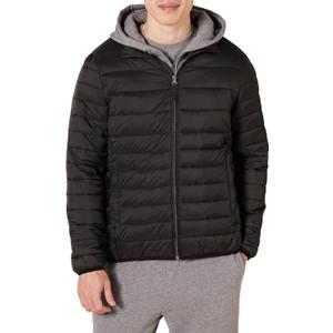 Amazon Essentials Men's Packable Lightweight Water-Resistant Puffer Jacket (Available in Big & Tall) (Medium, Black)