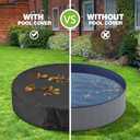 Round Dog Pool Cover, Foldable Pet Swimming Pool Cover, Waterproof Dustproof and Washable Pool Protective Cover with Drawstring Design, 80 x 12 Inches
